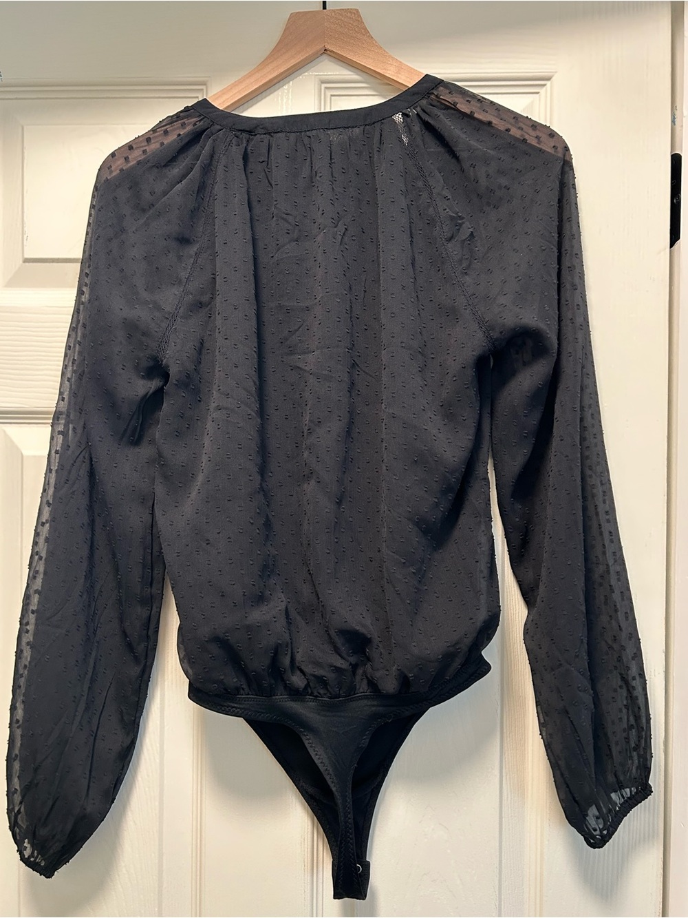 Abercrombie & Fitch Swiss Dot Romantic Long Sleeve Bodysuit|Coquette| Size S - Picture 7 of 11